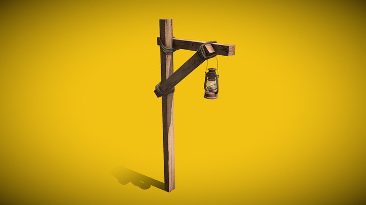 Poste lampara de petroleo 3D Model