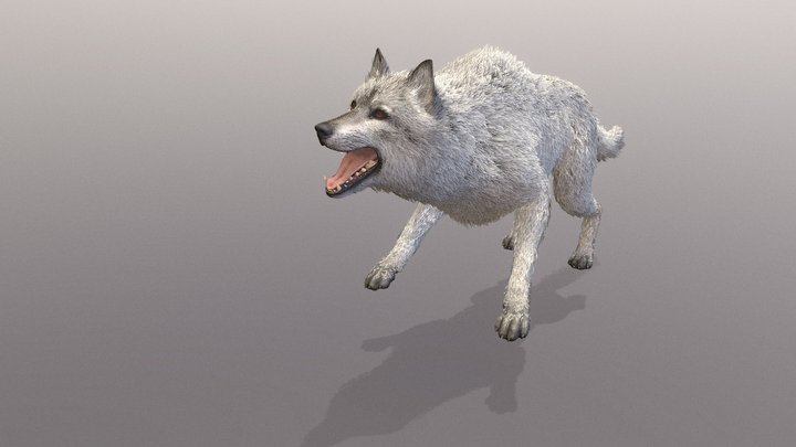 SNOW WOLF ATK MOD 2 Fbx PBr 3D Model