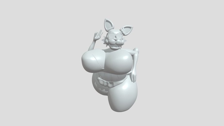 Anthropomorphic cat in lingerie 3D Model