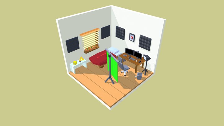 Isometric Room [Youtuber] 3D Model