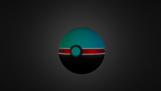Pokeball (Neon Version) 3D Model