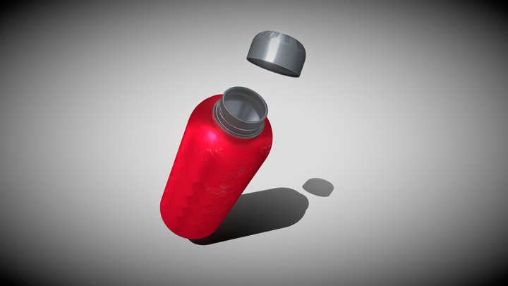 Used metal bottle - "hero" prop 3D Model