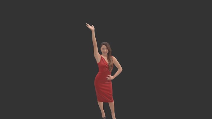 Woman_reddress_02 3D Model