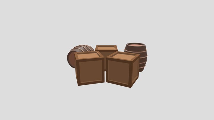 Crates and Barrels 3D Model