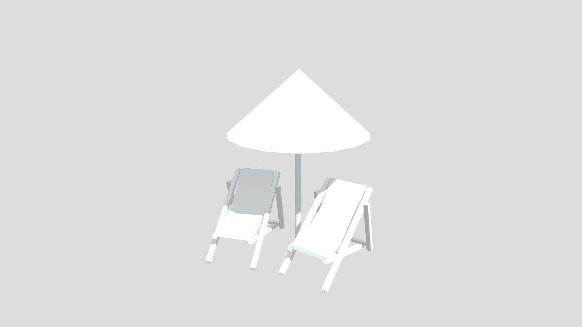 Umbrella and chairs from Poly by Google