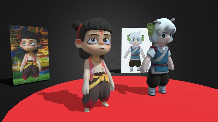 Ne Zha:Tripo3d 2.5  and Hei:Hunyuan 3d 2.0 3D Model