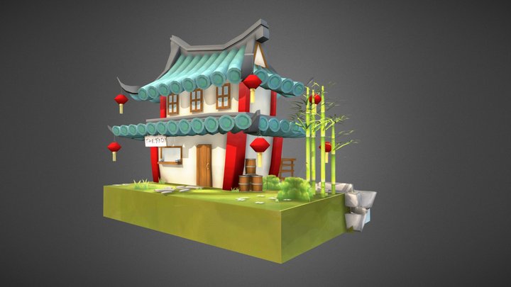 DAE Villages: Chinese TeaHouse 3D Model