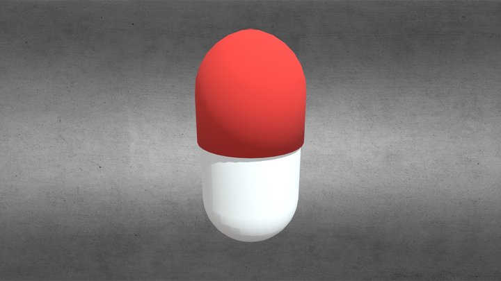 A Red And White Pill - notextures – Free 3D Model STL