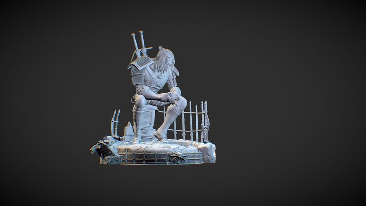 Geralt of rivia Grave 3D Model