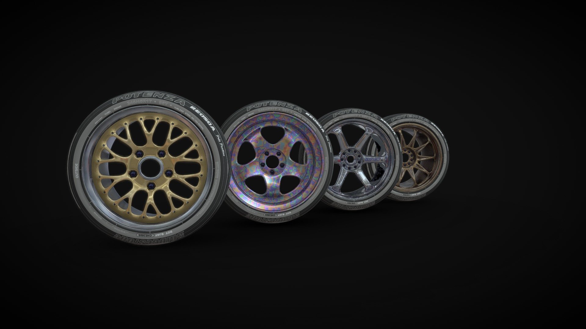 Realistic JDM Rim Pack - Download Free 3D model by Visthétique ...