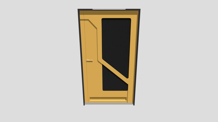 low poly sci fi door 3D Model