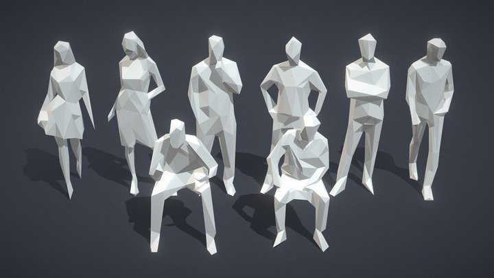 Free Pack - Lowpoly People – Modello 3D gratuito STL