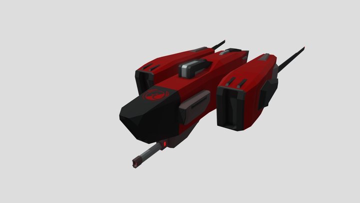 Low Poly Hero Ship 3D Model