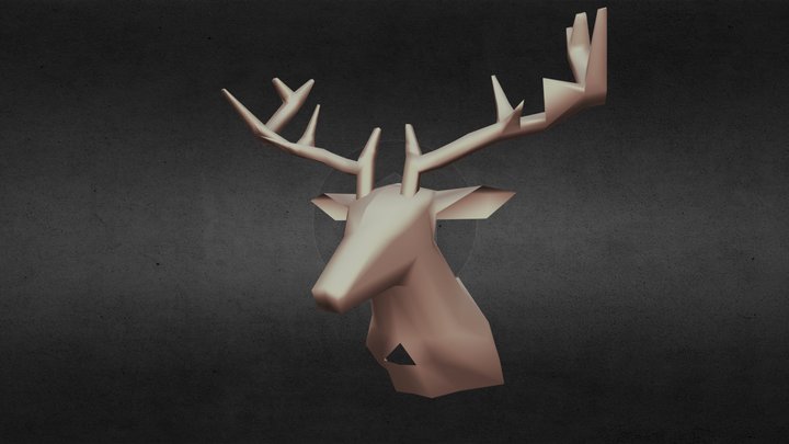 Low Poly Deer Bust 3D Model