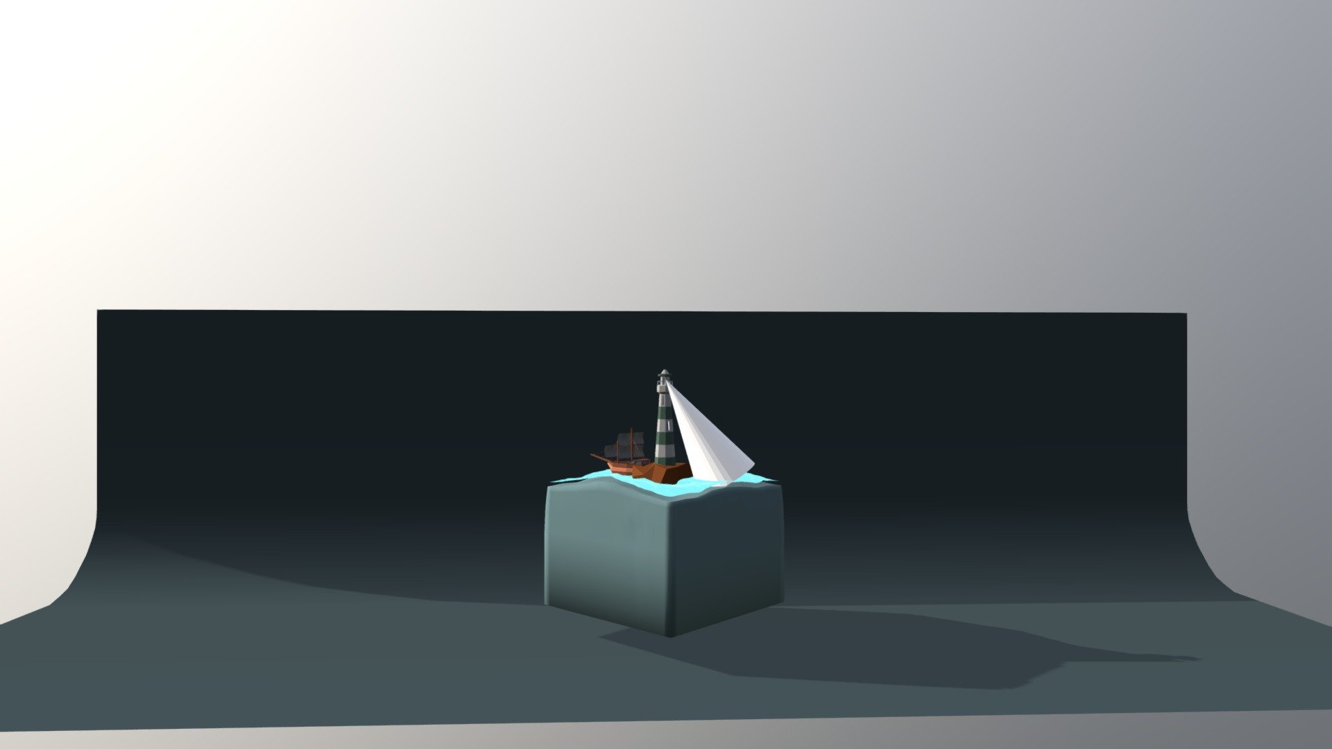 Blender Ocean Lighthouse Island Model Animation