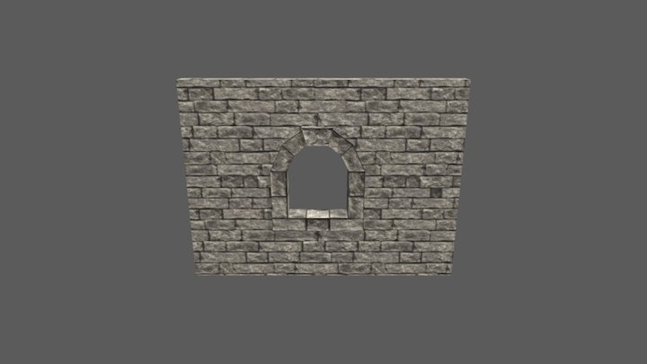 Wall with a Window 3D Model