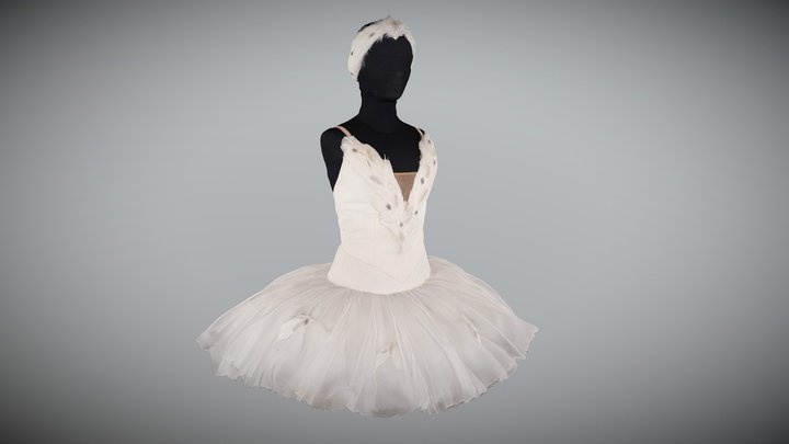 Ballet costume, white tutu LOW RES 3D Model