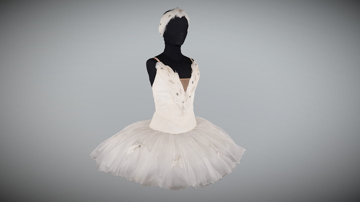 Ballet costume, white tutu LOW RES 3D Model