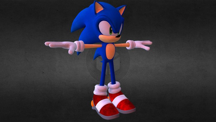 Sonic With The Light Speed Shoes 3D Model