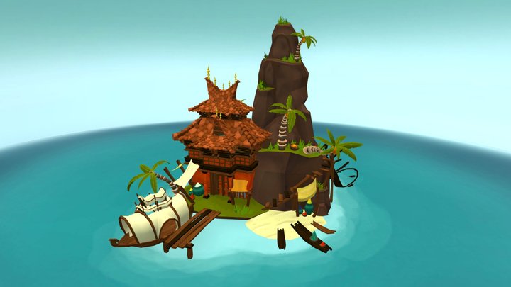 Kerala's Market: Seafarer's Paradise 3D Model