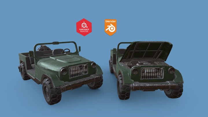 Game ready Jeep 3D Model