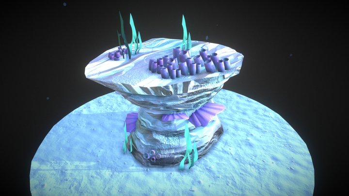 Underwater Rock Formation 3D Model