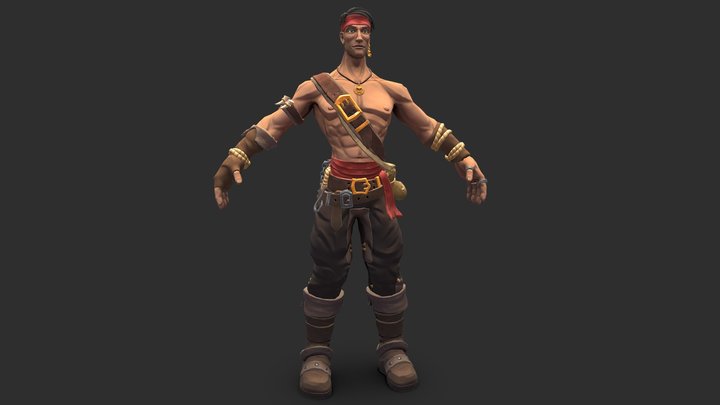Stylised Pirate Character 3D Model
