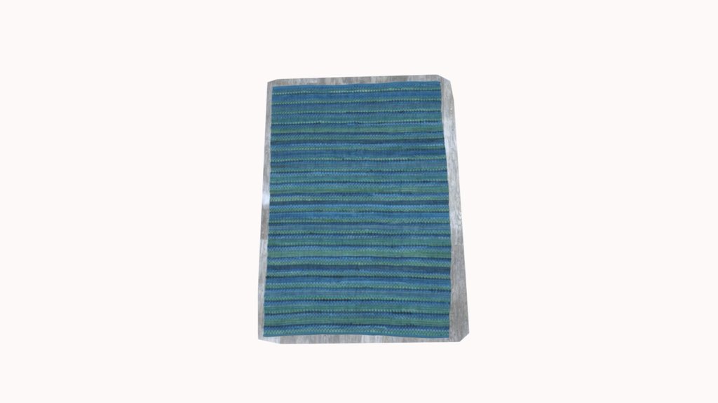 82X58 BLUE GREEN STRIPE RUG TEXT 3D model by Everest Media Inc