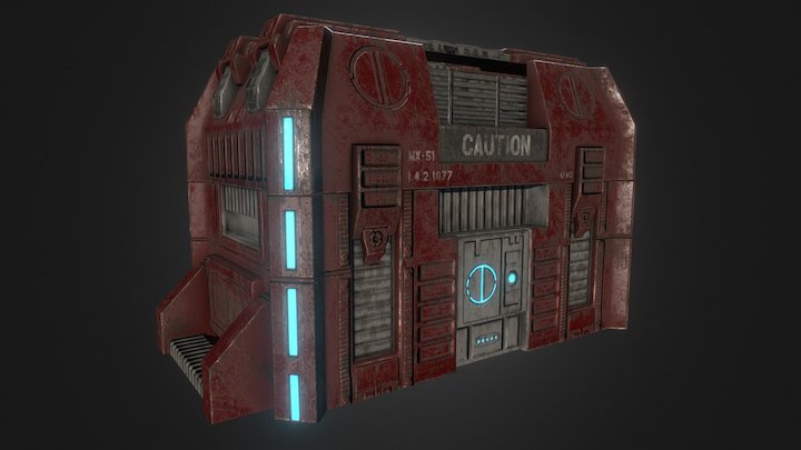 Substance Painter Sci-Fi Crate 3D Model