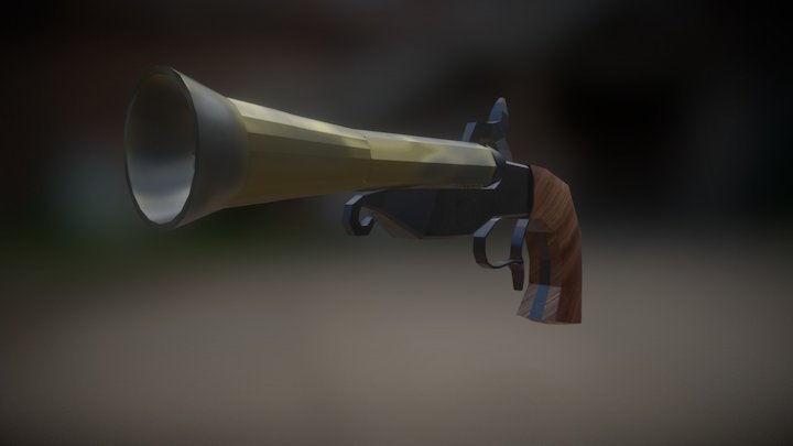 Low Poly BlunderBuss Gun 3D Model