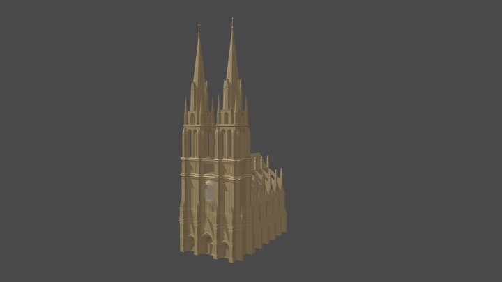 Gothic Cathedral Enterence 3D Model