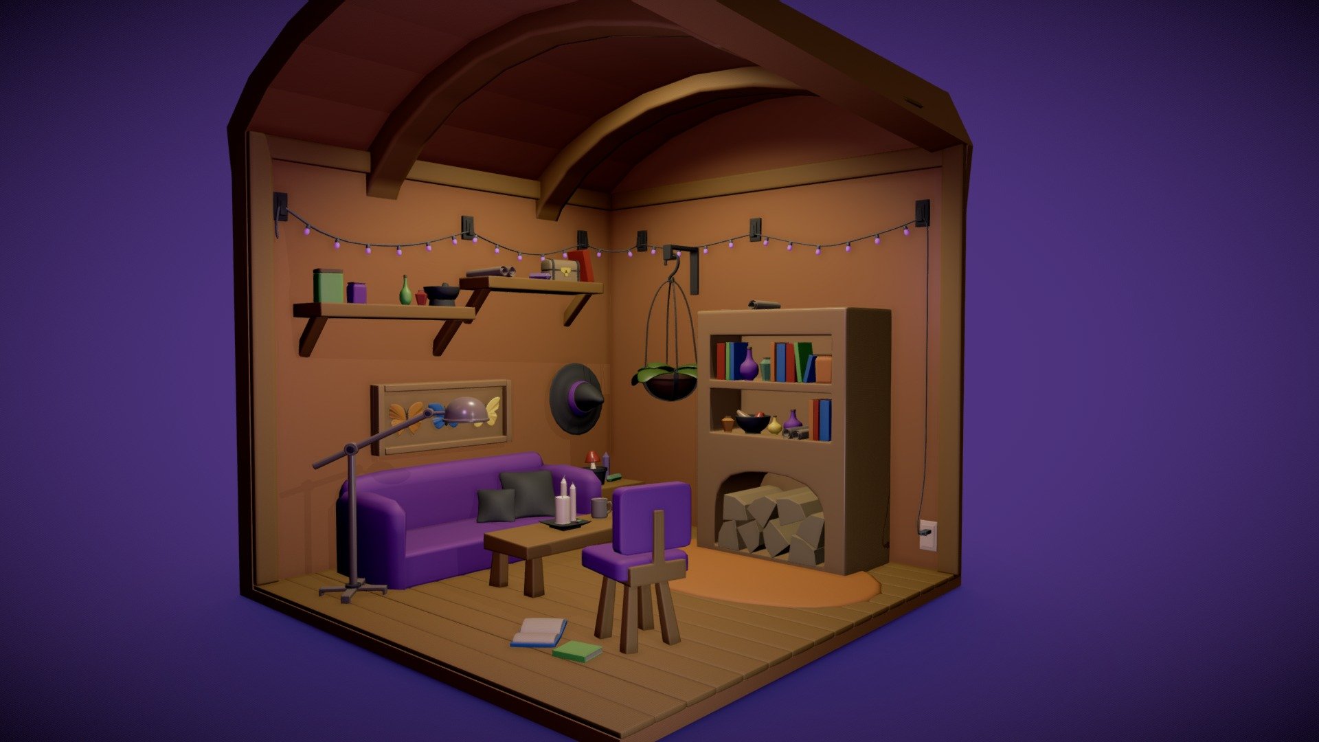 Witch's Living Room - 3D model by PaintedKoi [6c25401] - Sketchfab