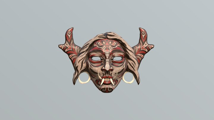 Borneo mask selfportrait v2 3D Model