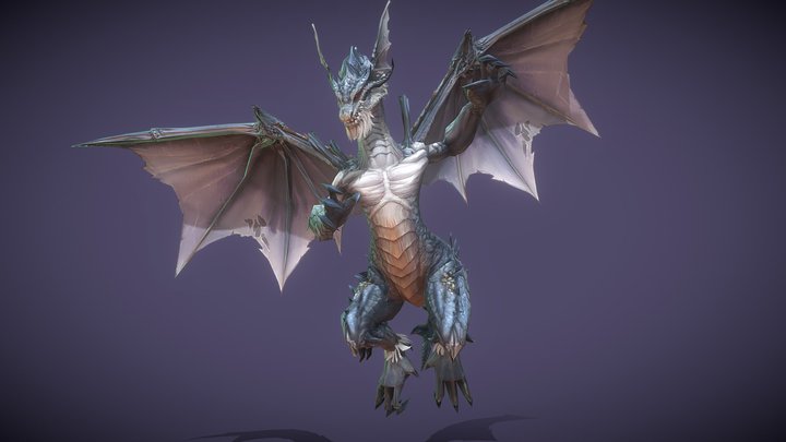 Blue Dragon Boss 3D Model