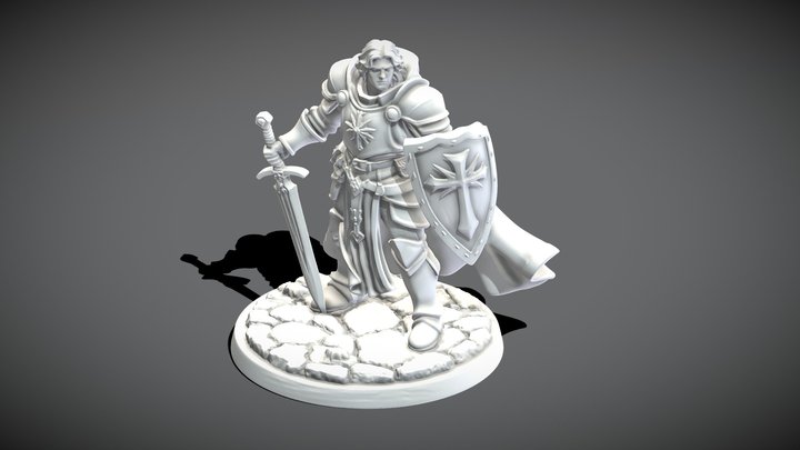 PALADIN KNIGHT #2 POSED D&D MINIATURE [MESHY 6] – Modello 3D gratuito STL