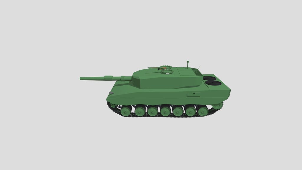 Leopard 2A4 Simple Style 3D Model