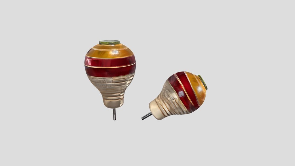 Colorful wooden spinning tops
