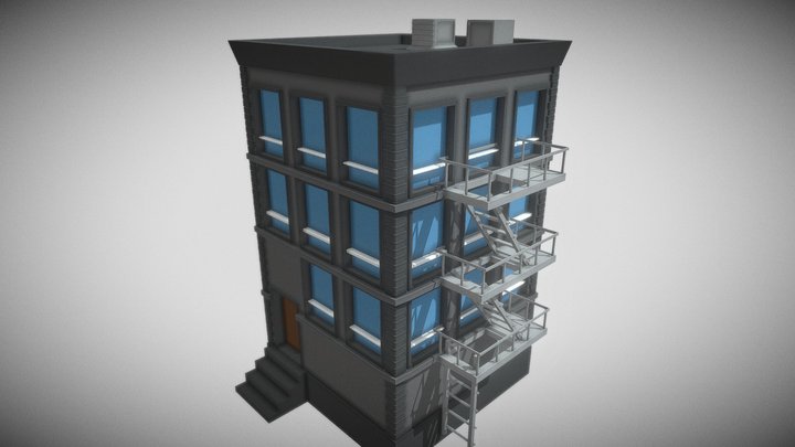 Low Poly Buidling 3D Model