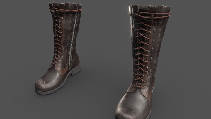 Leather Boots 3D Model