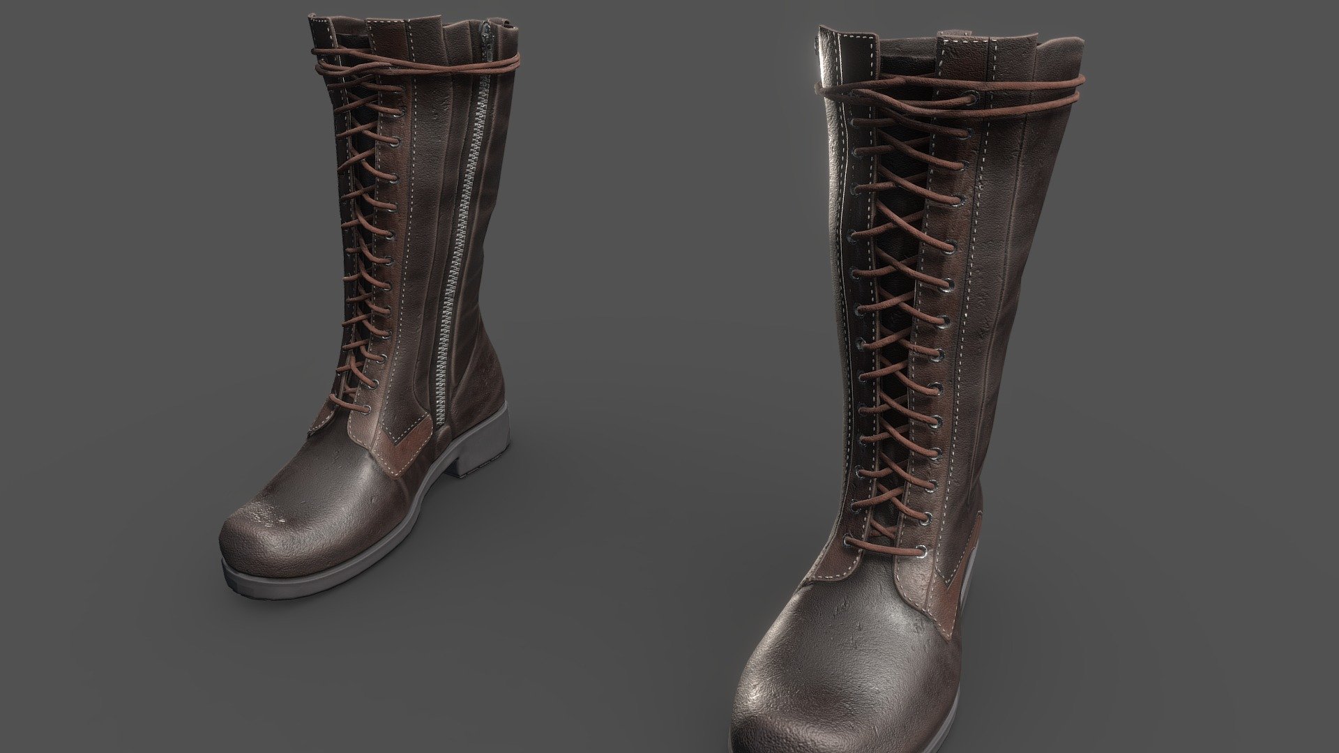 Leather Boots - 3D model by Alex (@banzai502) [6c29b43] - Sketchfab