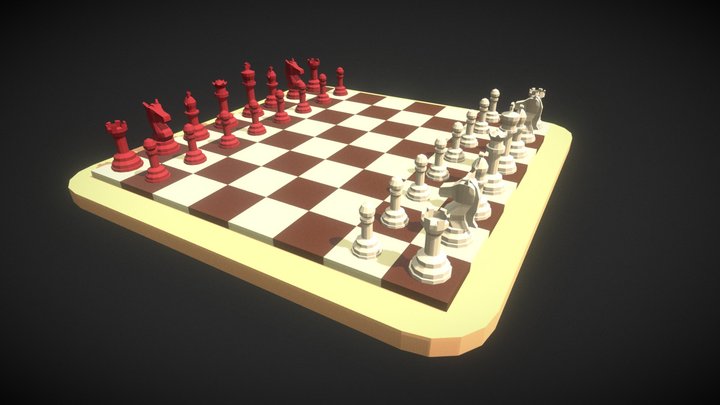 Chess Board - Low Poly 3D Model