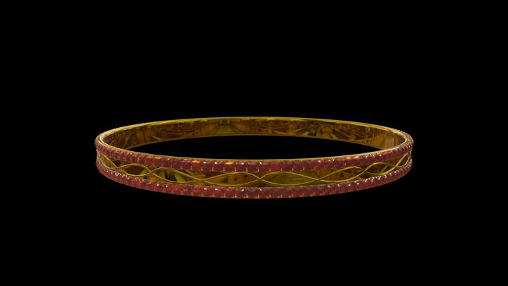 Realistic Gold Bracelet with Diamonds