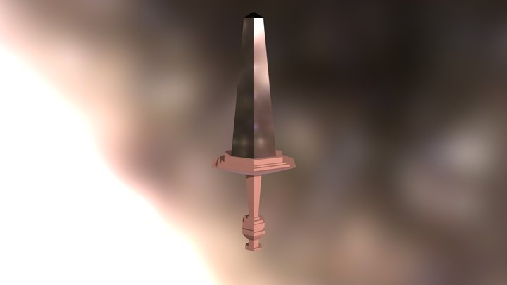 Blocky Cartoonish Sword 3D Model