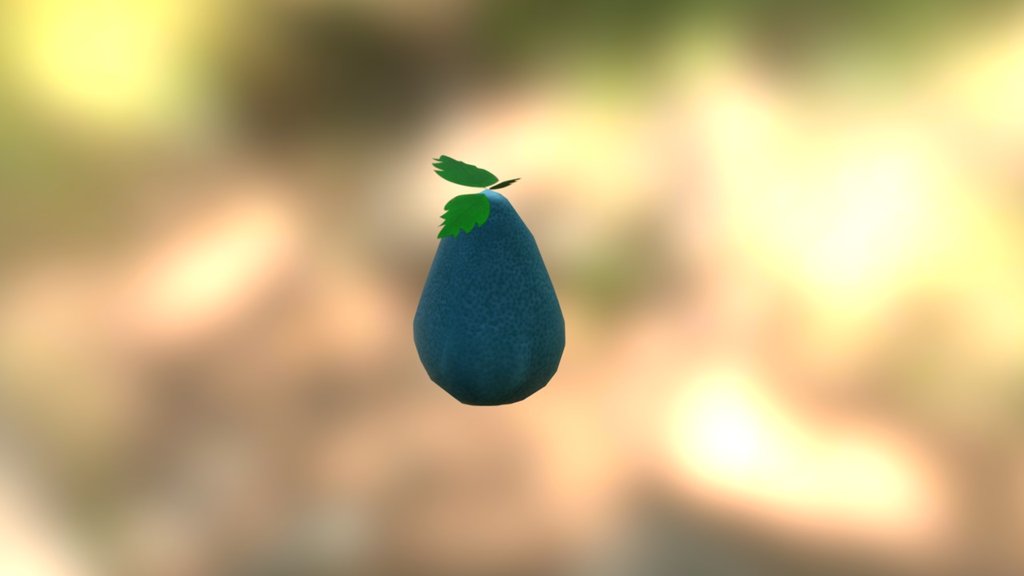 Blue Fruit Low Poly