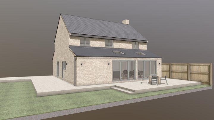 Extension with large open-plan kitchen diner R2 3D Model
