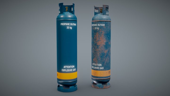 Gas Cylinder 33kg Dark Blue 3D Model