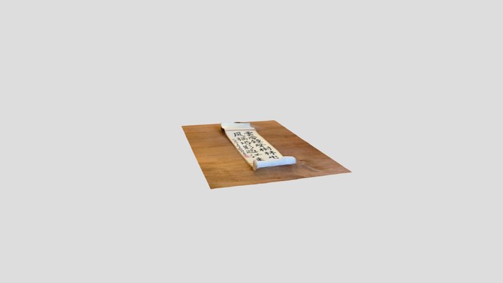 Scroll with Chinese Calligraphy 3D Model