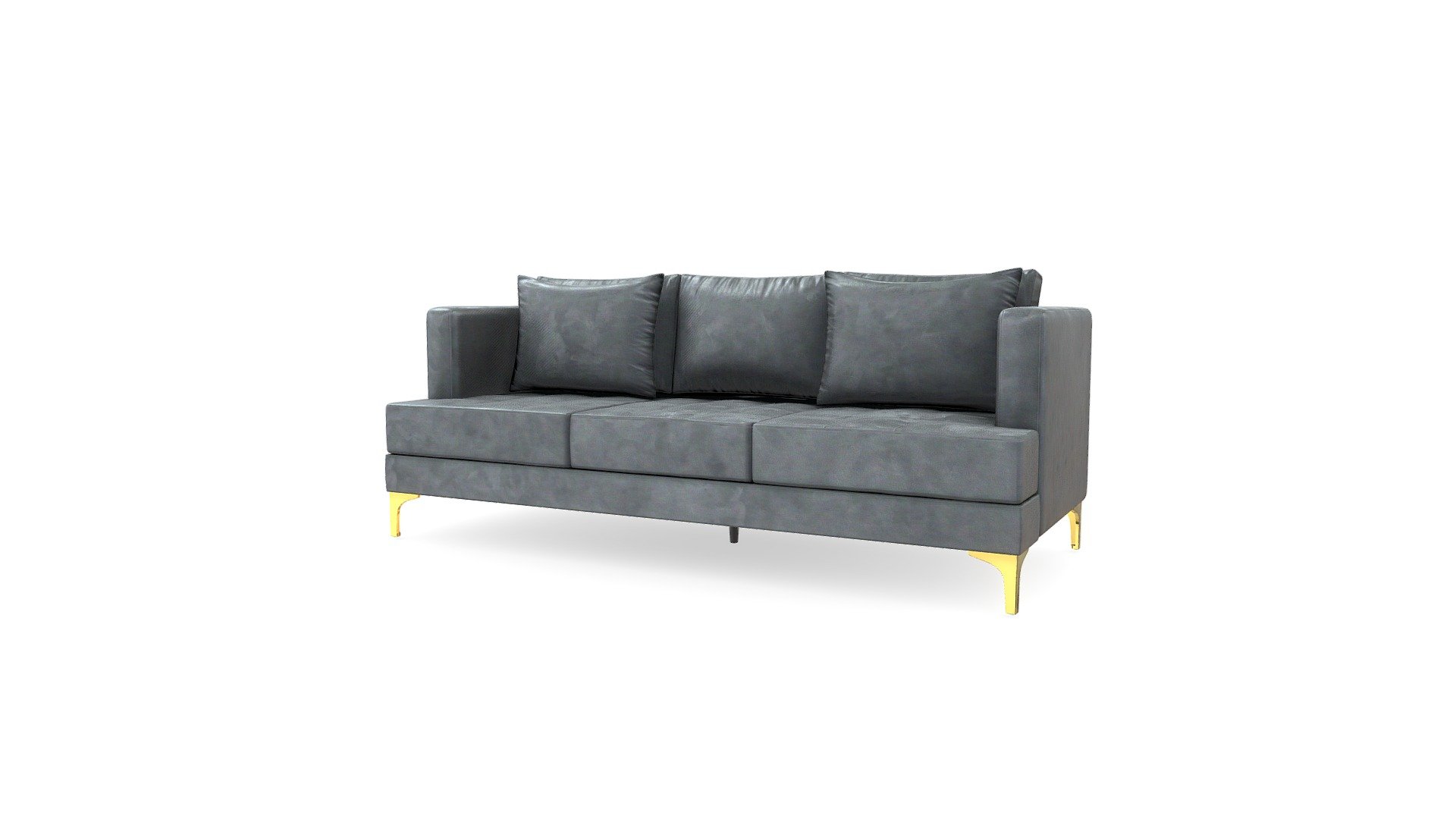 Sofa 3 Puestos Málaga T. Fantasy Gris. P Dorada — Sketchfab embed 3D viewer