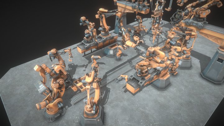 Industrial Robot Pack 3D Model