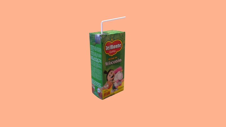 Fruit Juice in Tetrapack packaging 3D Model